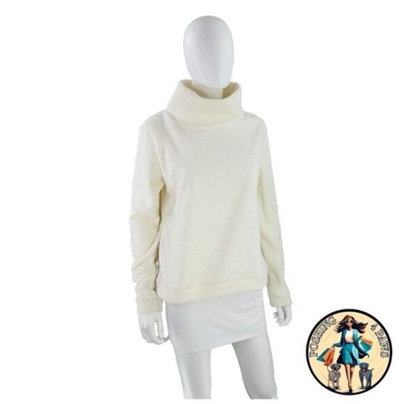 Dudley Stephens NEW Off White Park Slope Fleece Funnel Neck Pullover Size Small - Picture 3 of 10